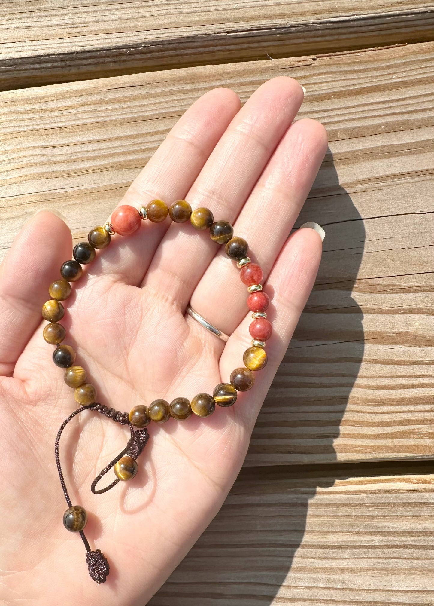6mm Yellow Tigers Eye Stretch Handmade Bracelet, Women bracelet