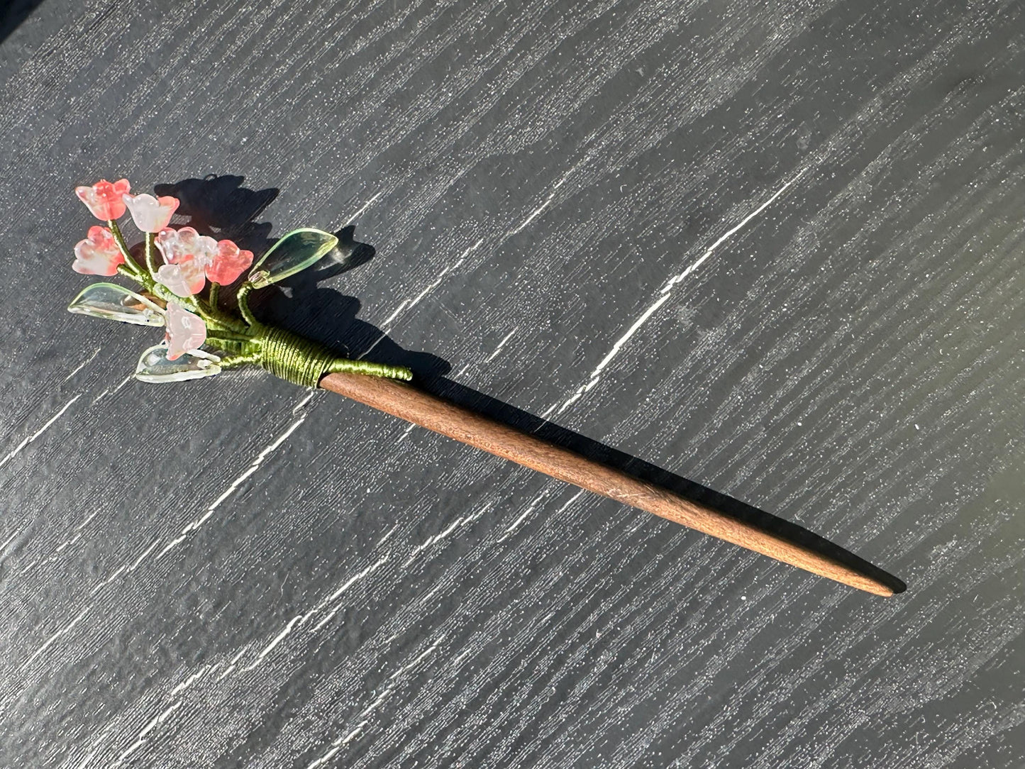 Vintage Hair Stick, lily of the valley Hairpin, Ancient Style Costume Handmade wooden Hair Accessory