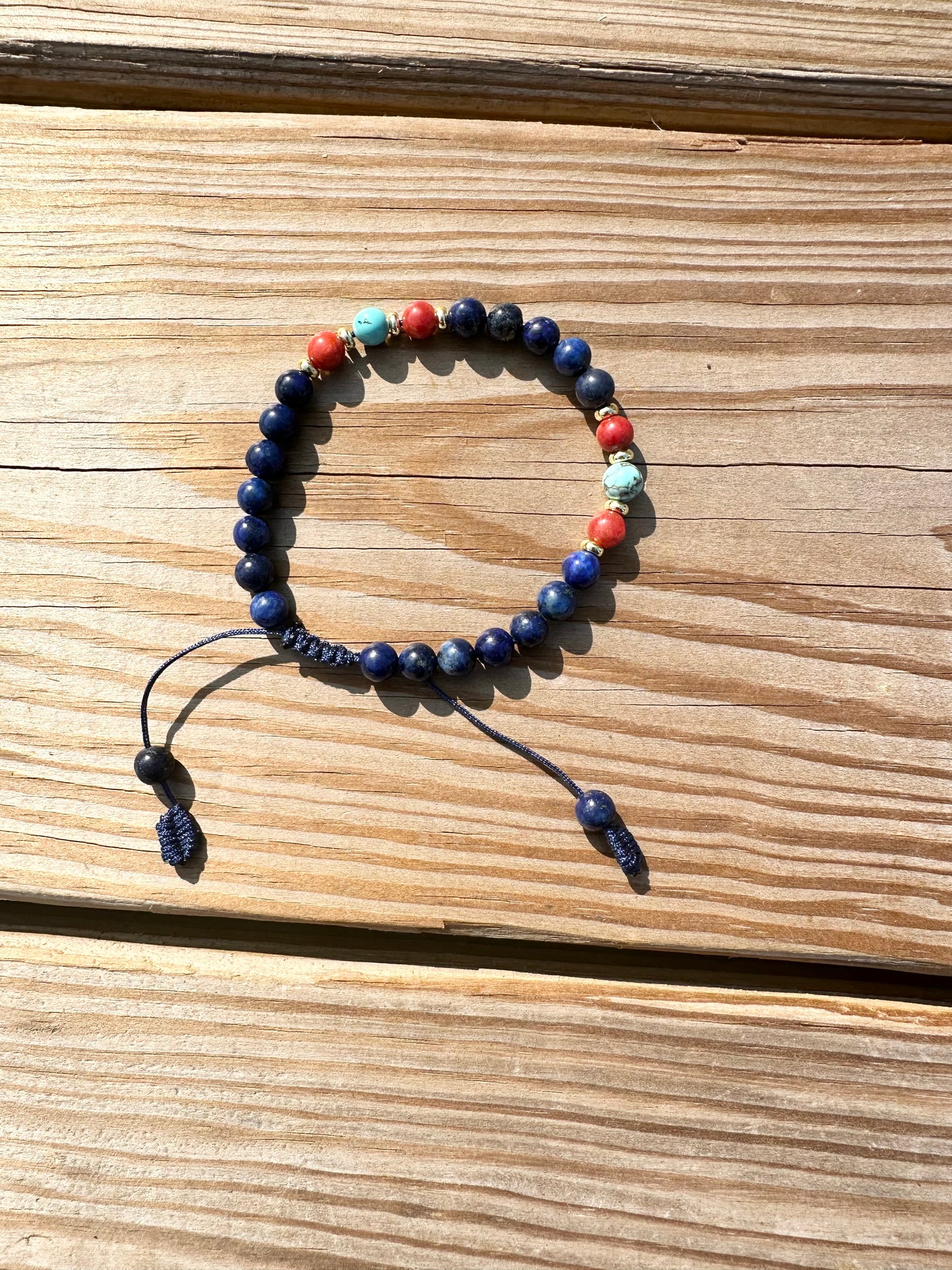 6mm Lapis Lazuli stretches Handmade Bracelet