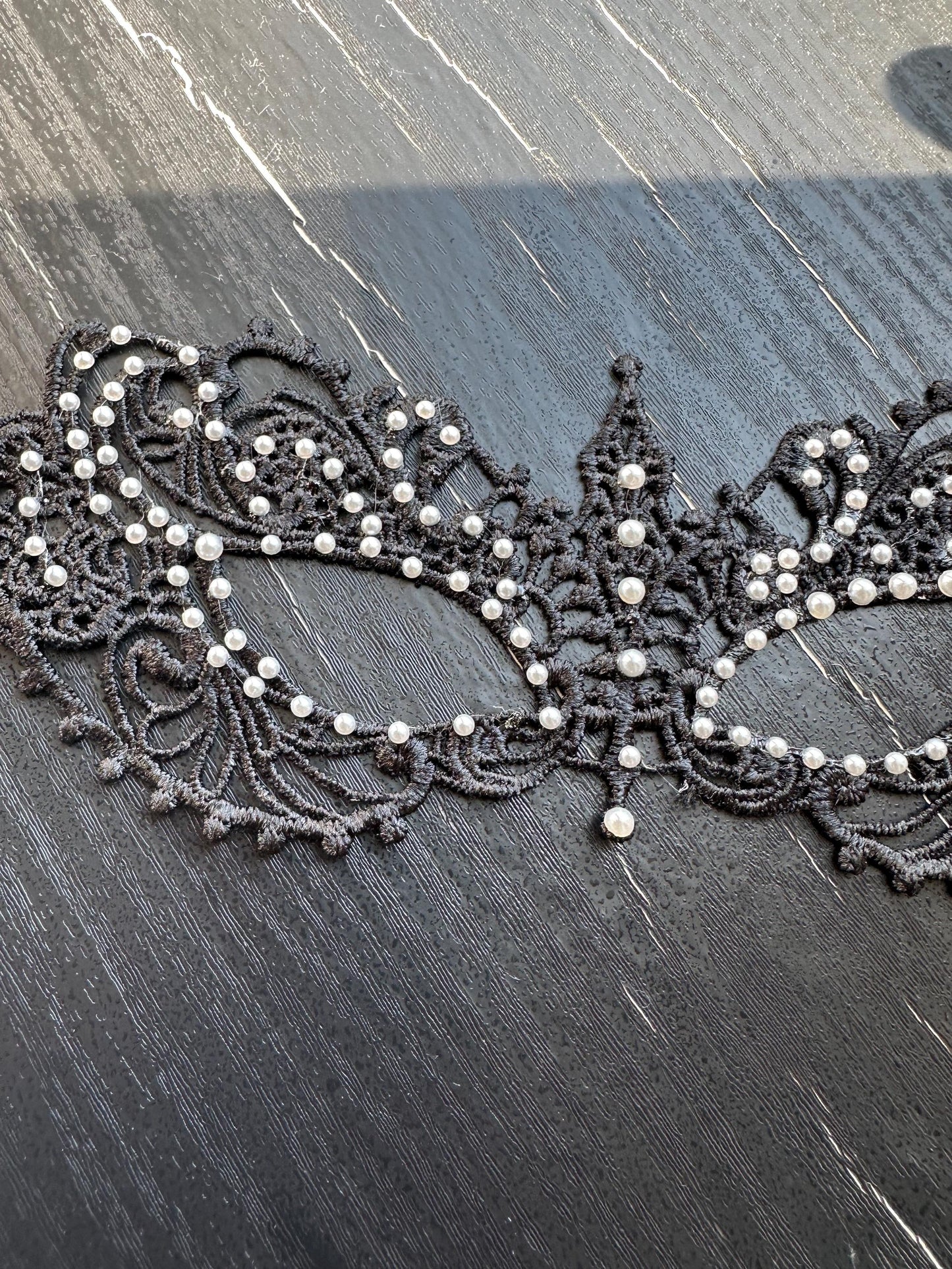Resin Pearls Embroidery Mask, Masquerade Mask, Party Mask, Wedding Mask, Halloween Mask