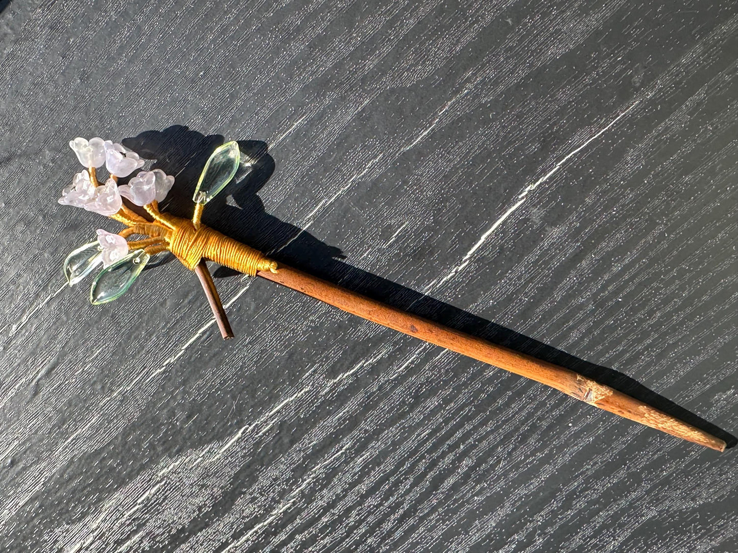 Vintage Hair Stick, lily of the valley Hairpin, Ancient Style Costume Handmade bamboo Hair Accessory