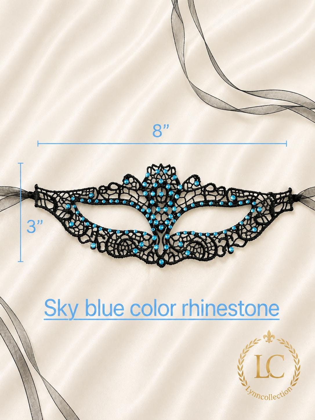 Masquerade Mask, with Rhinestone ( 93-96 pieces rhinestone) Mask for Halloween party( with large eye openings for comfort and visibility)