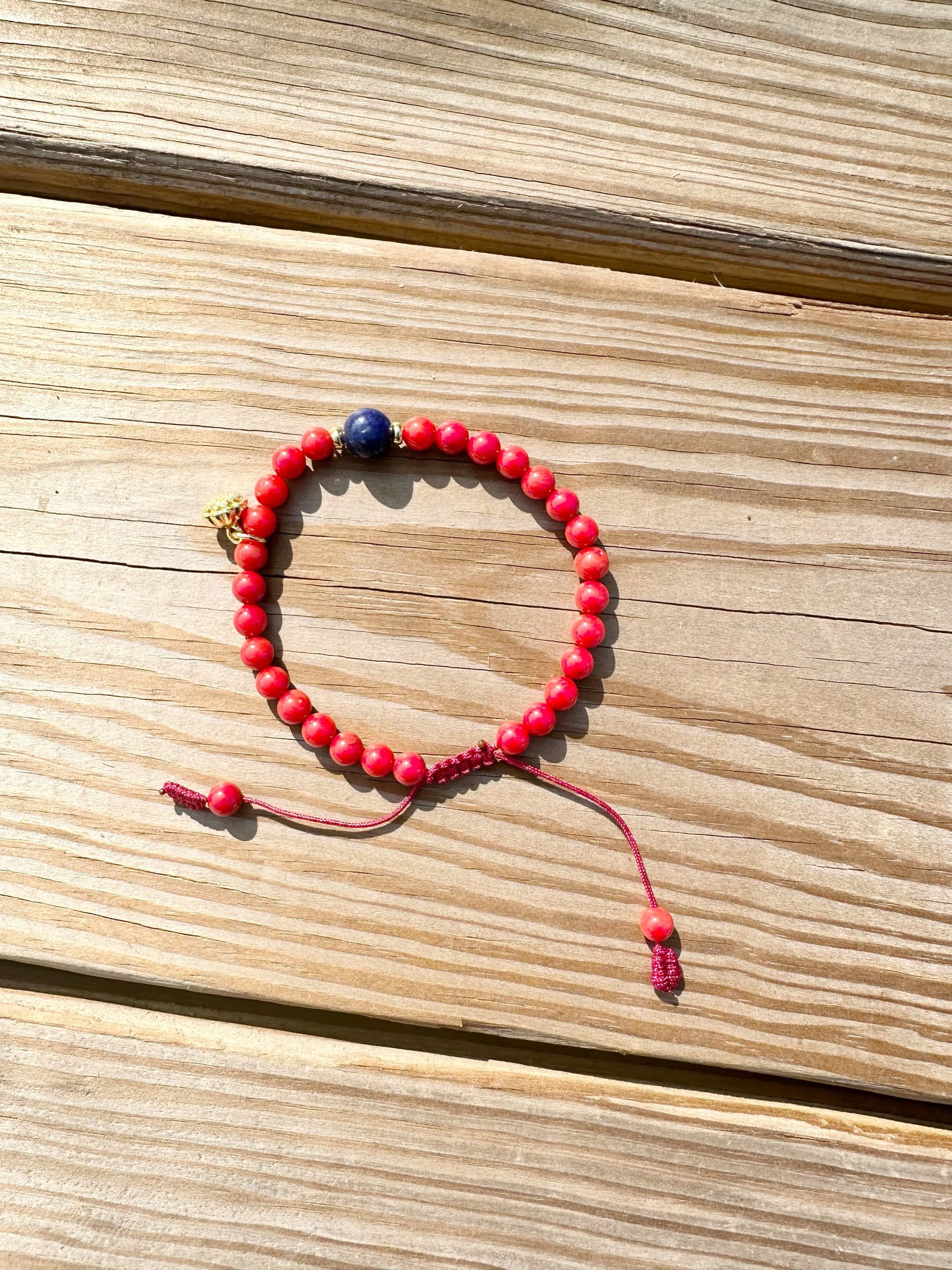 6mm coral Handmade Bracelet, Women bracelet