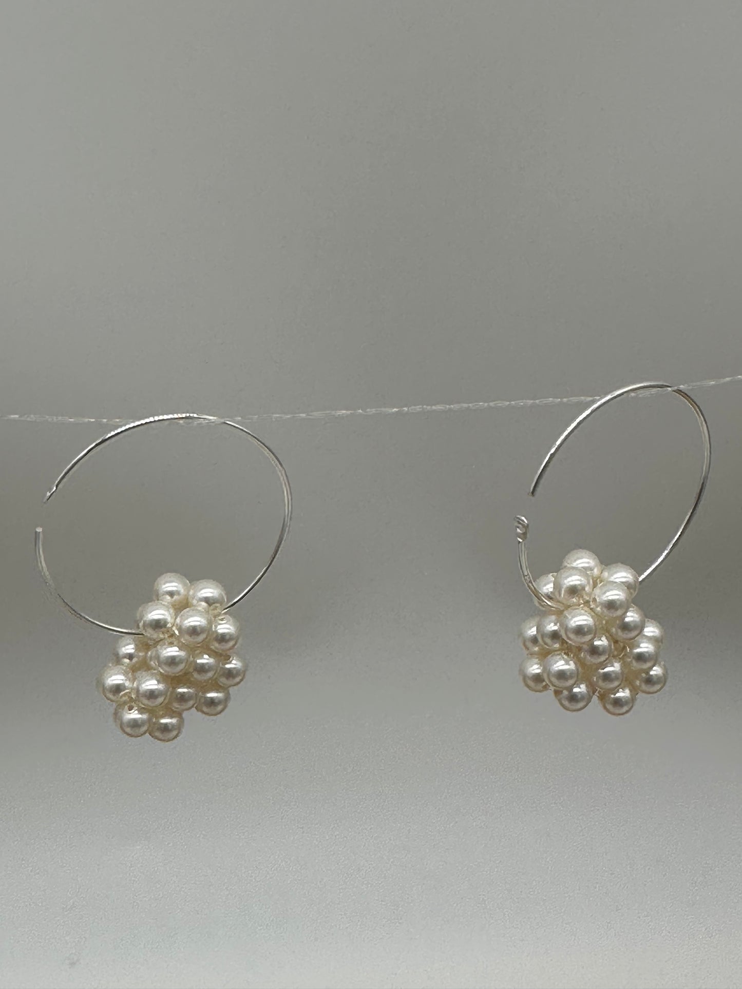 Handmade earrings, Dangle Earrings Swarovski pearl with 925 sterling silver hook
