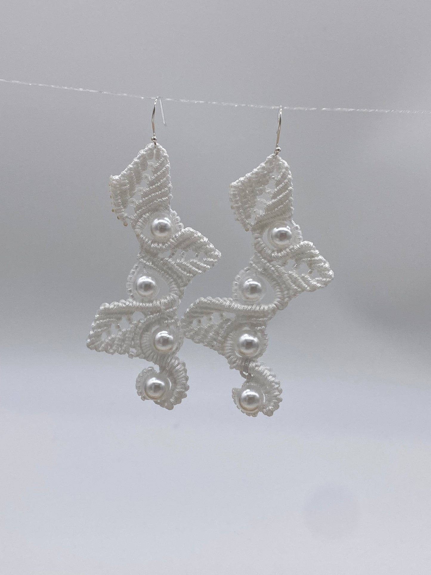 White color , Macrame Earrings, Bohemian Fashion, Tribal Ethnic Bellydance, Handmade Earrings,Handmade Macrame, Dangle Earring,Macrame Jewelry
