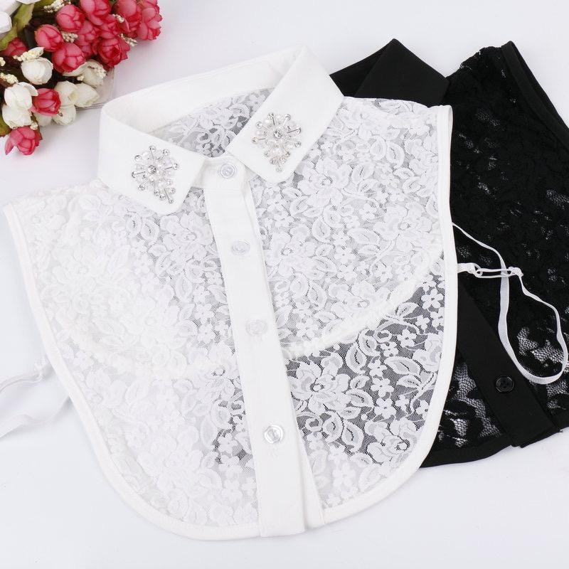 Vintage Lace Detachable Collar: Women's Half Shirt Collar