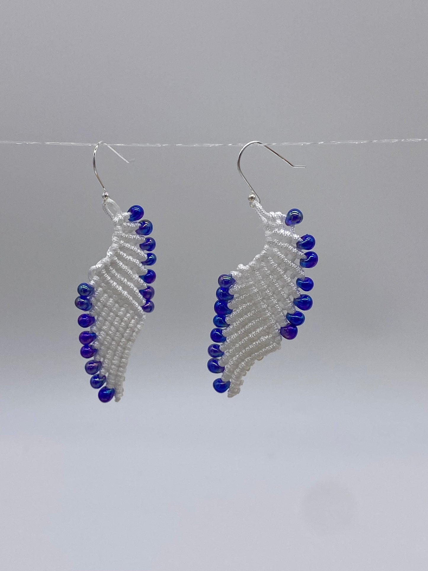 White color , Macrame Earrings, Bohemian Fashion, Tribal Ethnic Bellydance, Handmade Earrings,Handmade Macrame, Dangle Earring,Macrame Jewelry