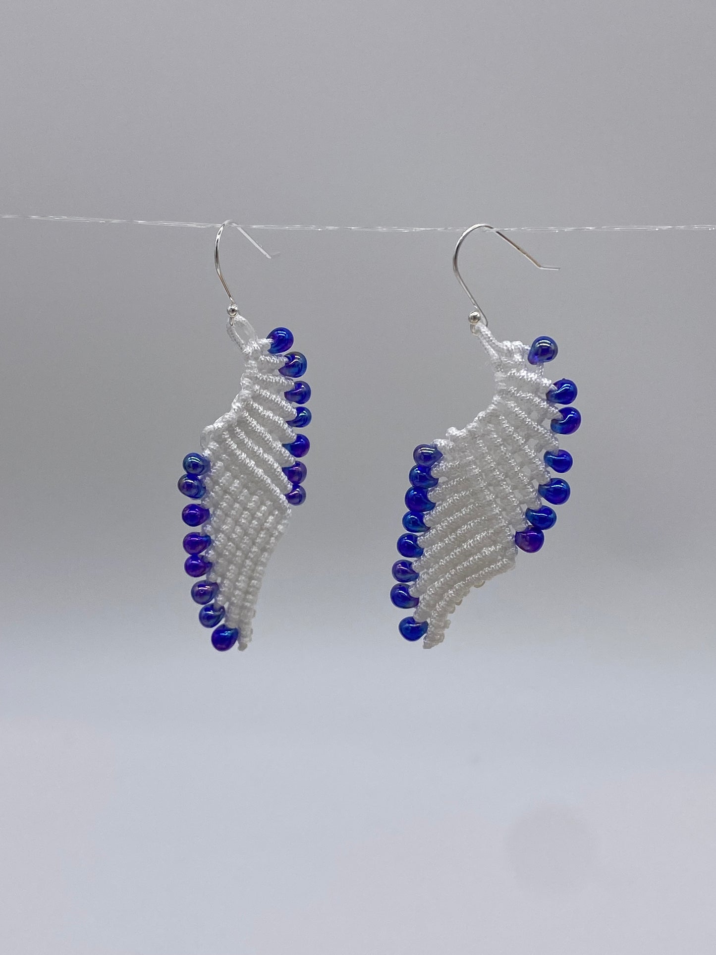 White color , Macrame Earrings, Bohemian Fashion, Tribal Ethnic Bellydance, Handmade Earrings,Handmade Macrame, Dangle Earring,Macrame Jewelry