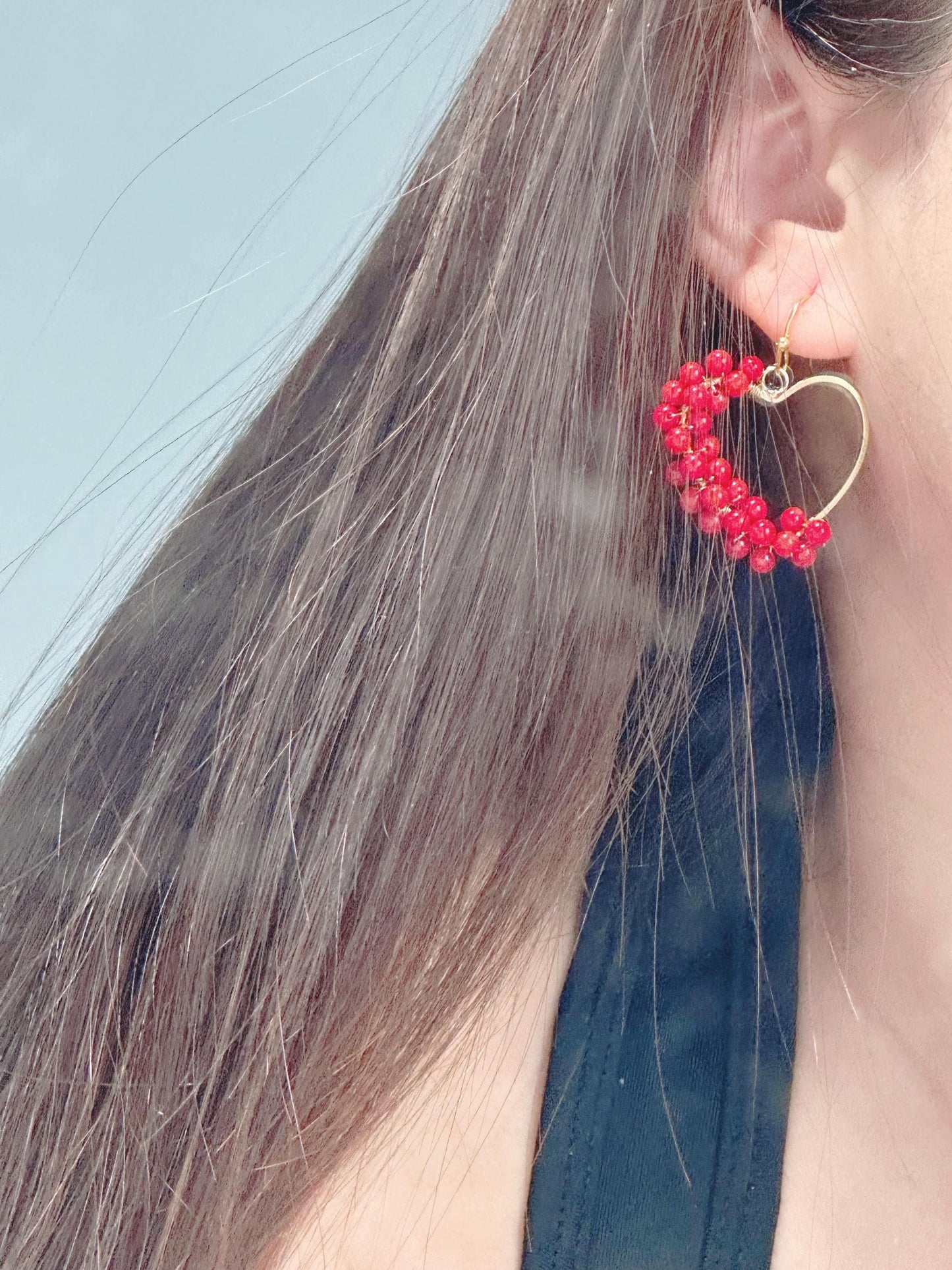 Coral with Gold plated Wire Wrapped Handmade, size: 2” length X 2” width heart shaped