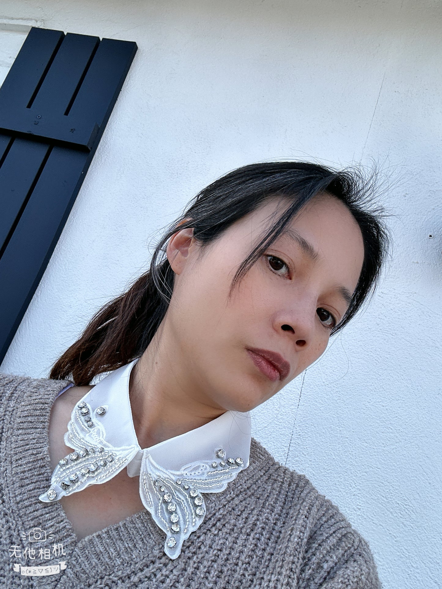 Vintage collar, False collar, detachable shirt collar, Black Color Women's, Girls False Collar Lapel, Fashion Beads Fake False