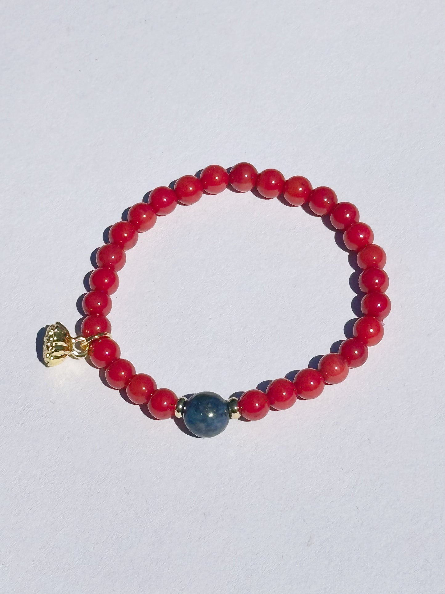 6mm coral Handmade Bracelet, Women bracelet