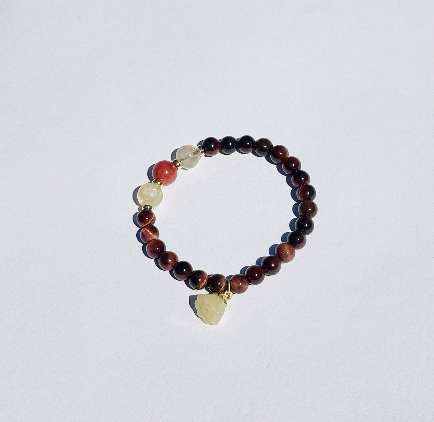 6mm Red Tiger Eye Elastic stretches for a secure, easy fit Handmade Bracelet, Women bracelet