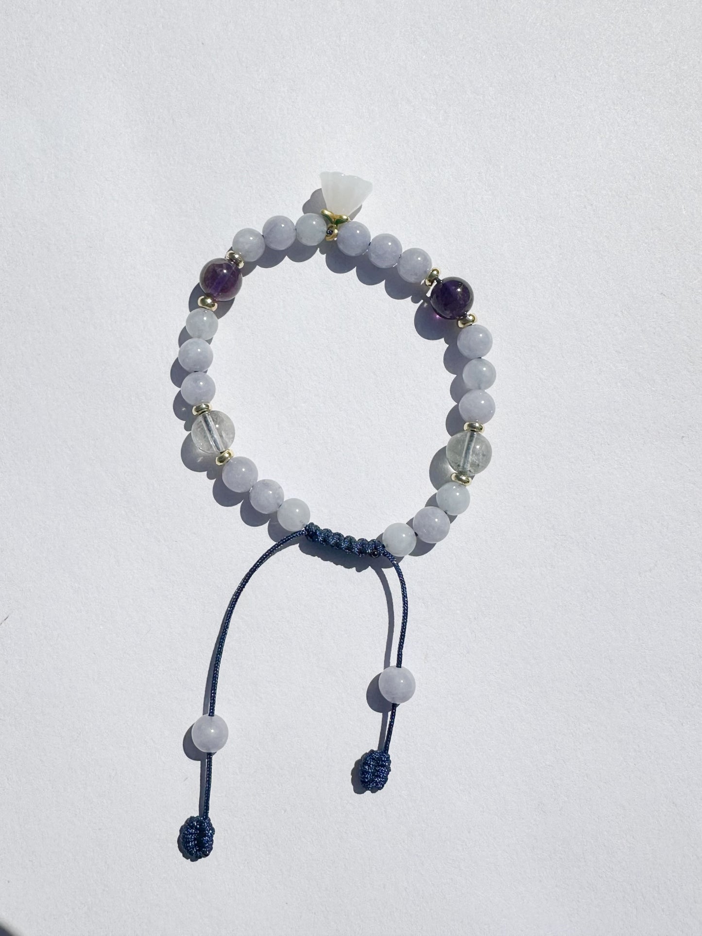 925 Sterling Silver gold plated with 6mm Aquamarine handmade bracelet