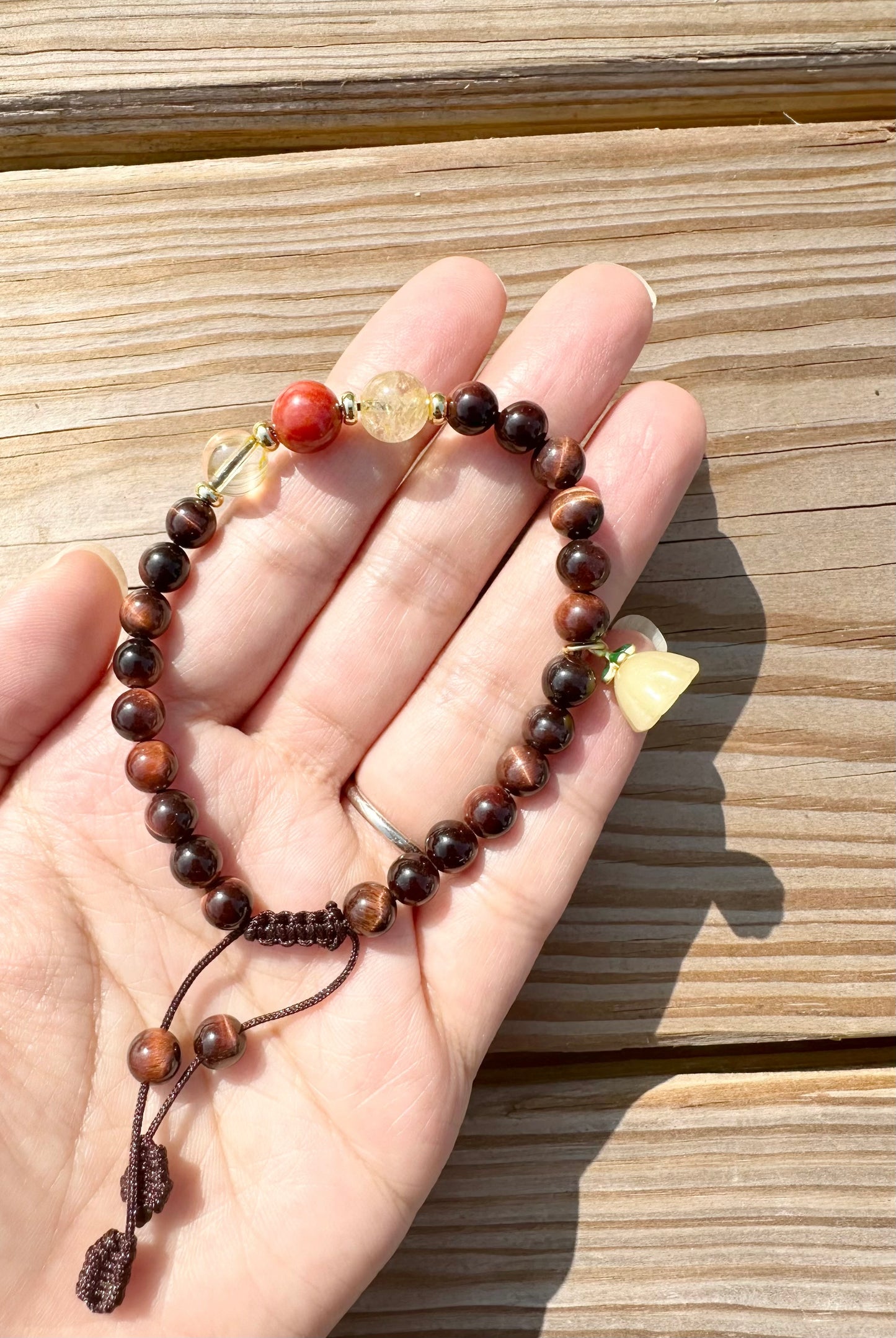 6mm Red Tiger Eye Stretch Handmade Bracelet, Women bracelet