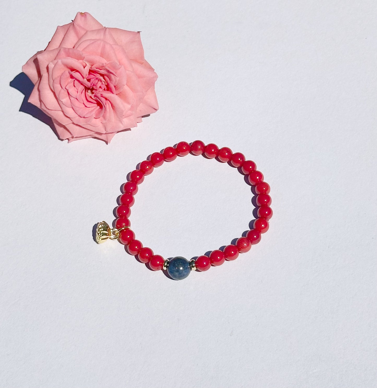 6mm coral Handmade Bracelet, Women bracelet