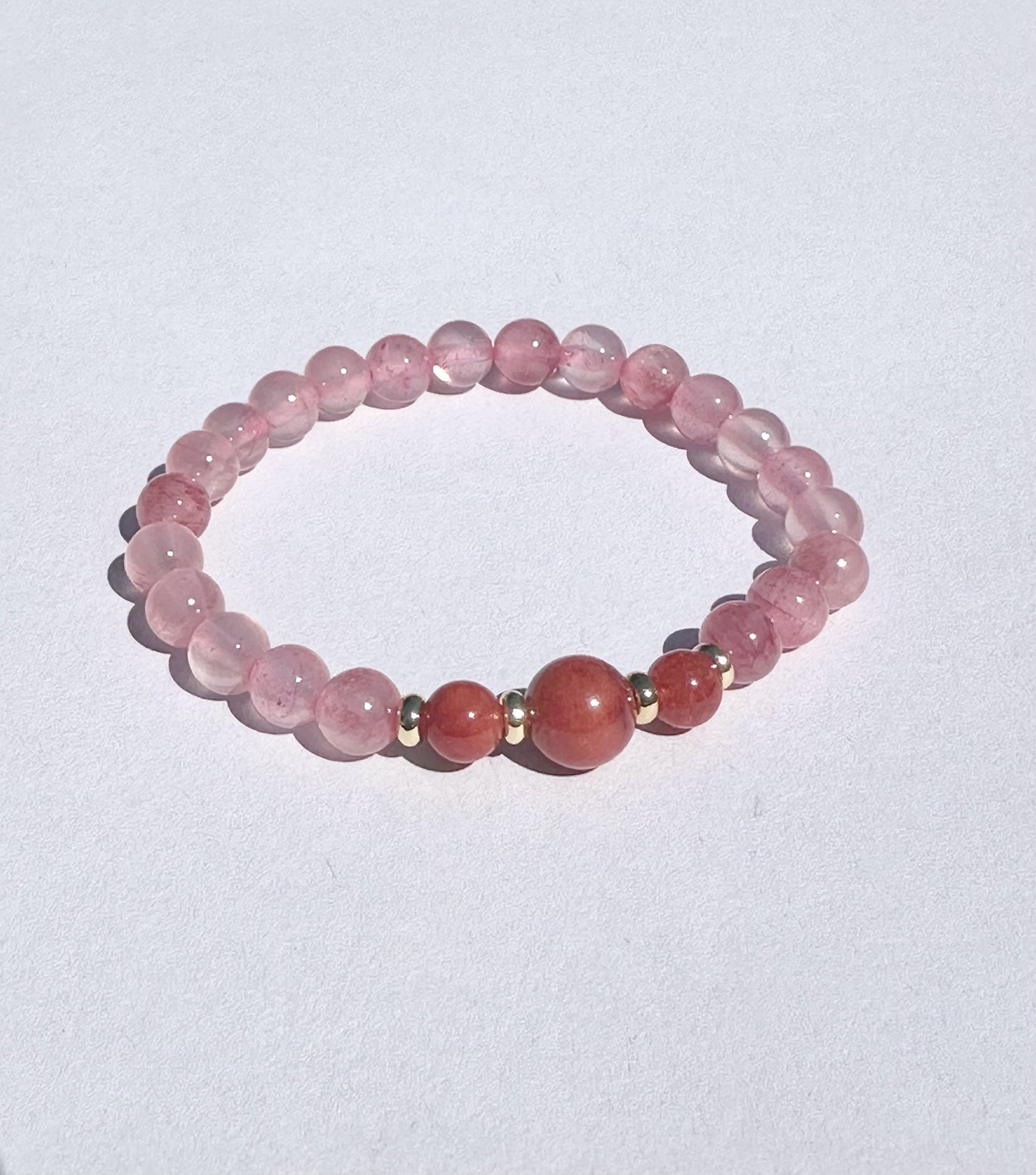 6mm pink chalcedony Handmade Bracelet, Women bracelet