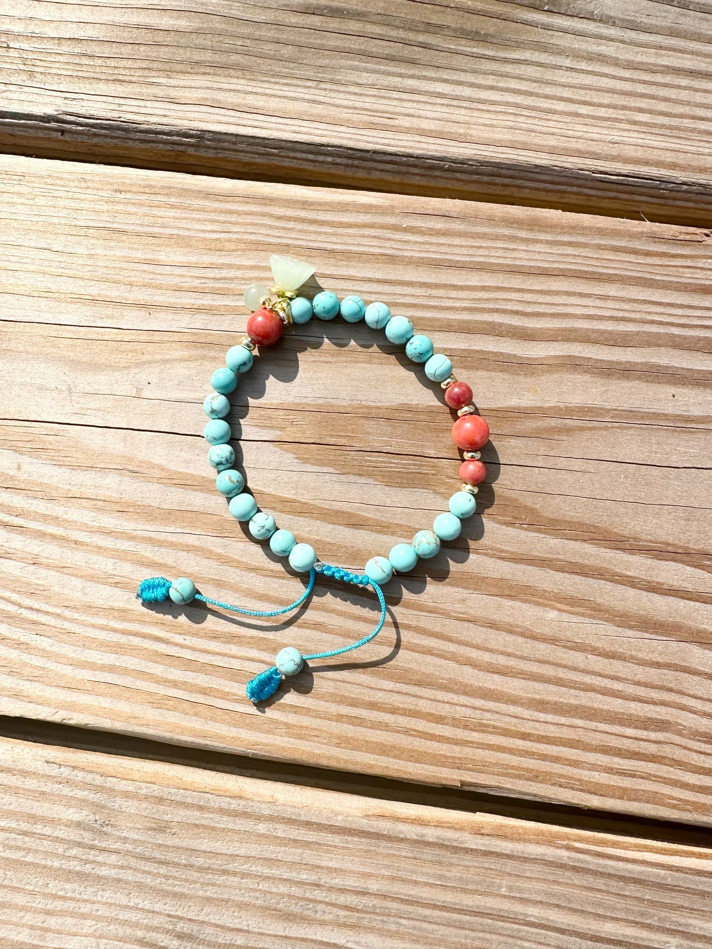6mm Turquoise Stretch Handmade Bracelet, Women and men bracelet