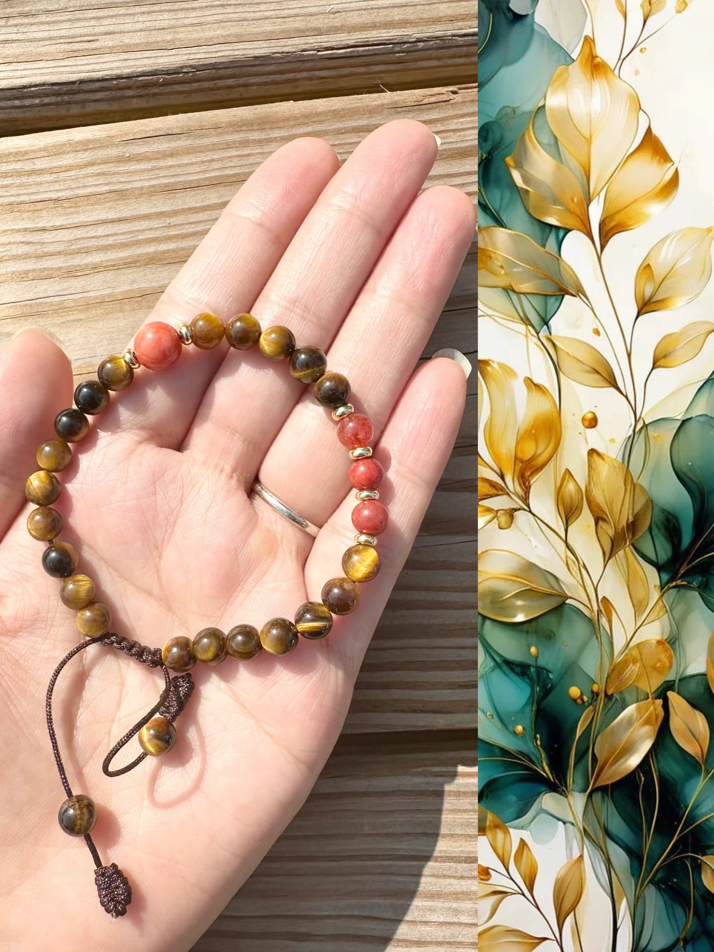 6mm Yellow Tigers Eye Stretch Handmade Bracelet, Women bracelet