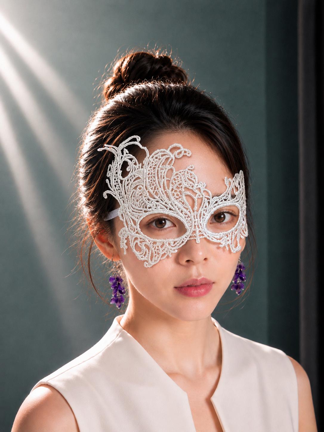 Lace Masquerade Mask, ( no rhinestone or beads) Venetian Lace Eye Mask For Party Prom Ball Costume Mardi Gras, Halloween Party mask