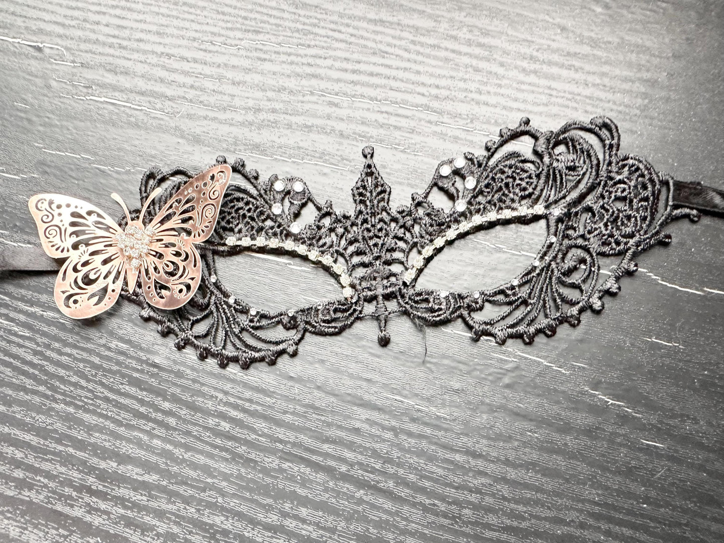 Black soft Lace Mask, Embroidery Mask, Black Mask, Masquerade Mask , Party Mask, Wedding Mask, Halloween Mask, with clear rhinestones
