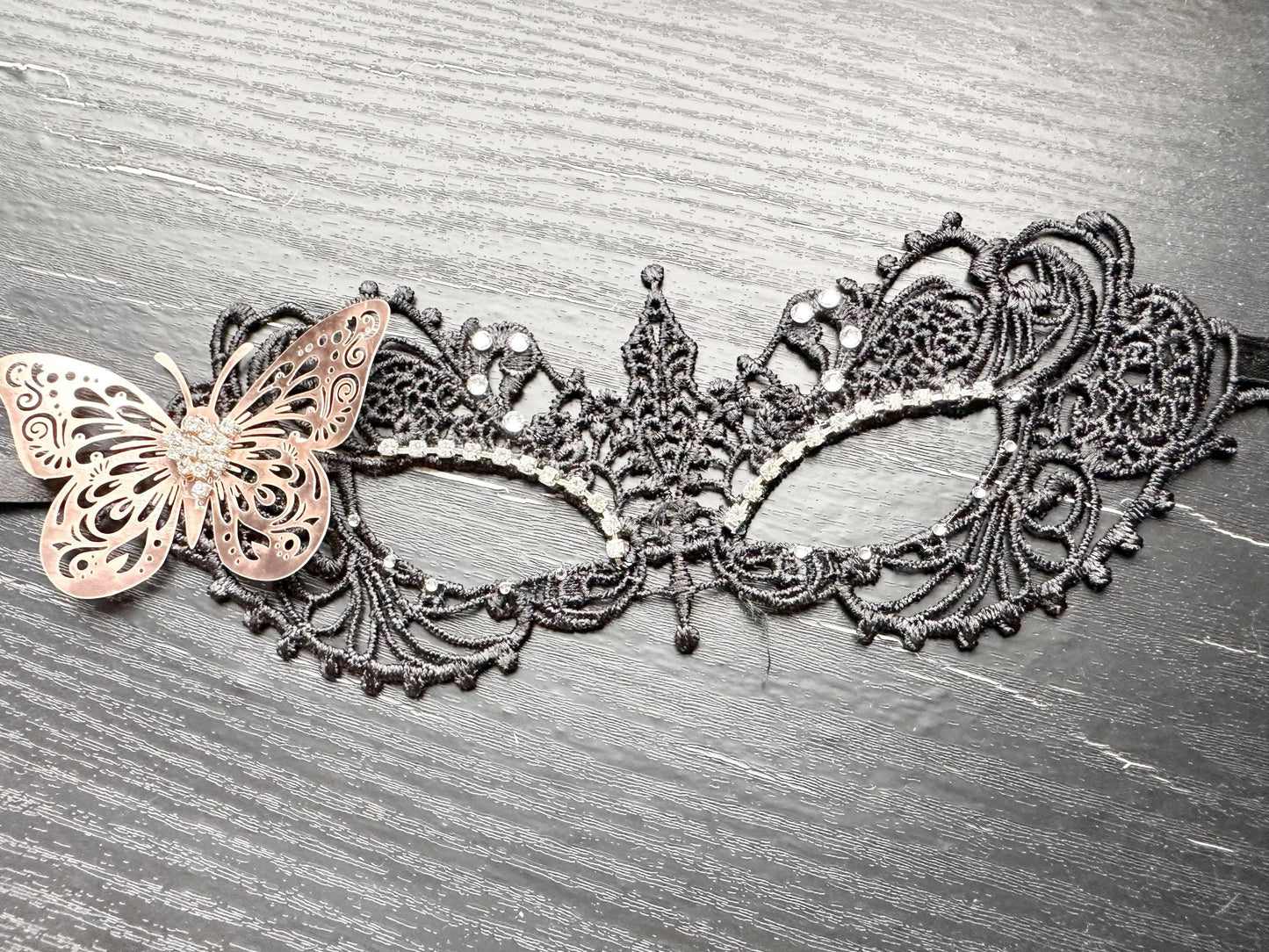 Black soft Lace Mask, Embroidery Mask, Black Mask, Masquerade Mask , Party Mask, Wedding Mask, Halloween Mask, with clear rhinestones