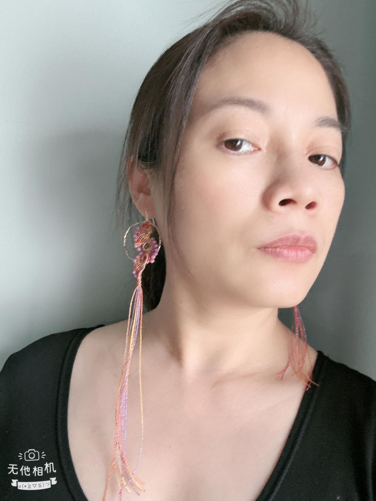 Handmade Macrame Earrings, Peacock Tail, Phosphosiderite Beads, Gold Plated Hooks