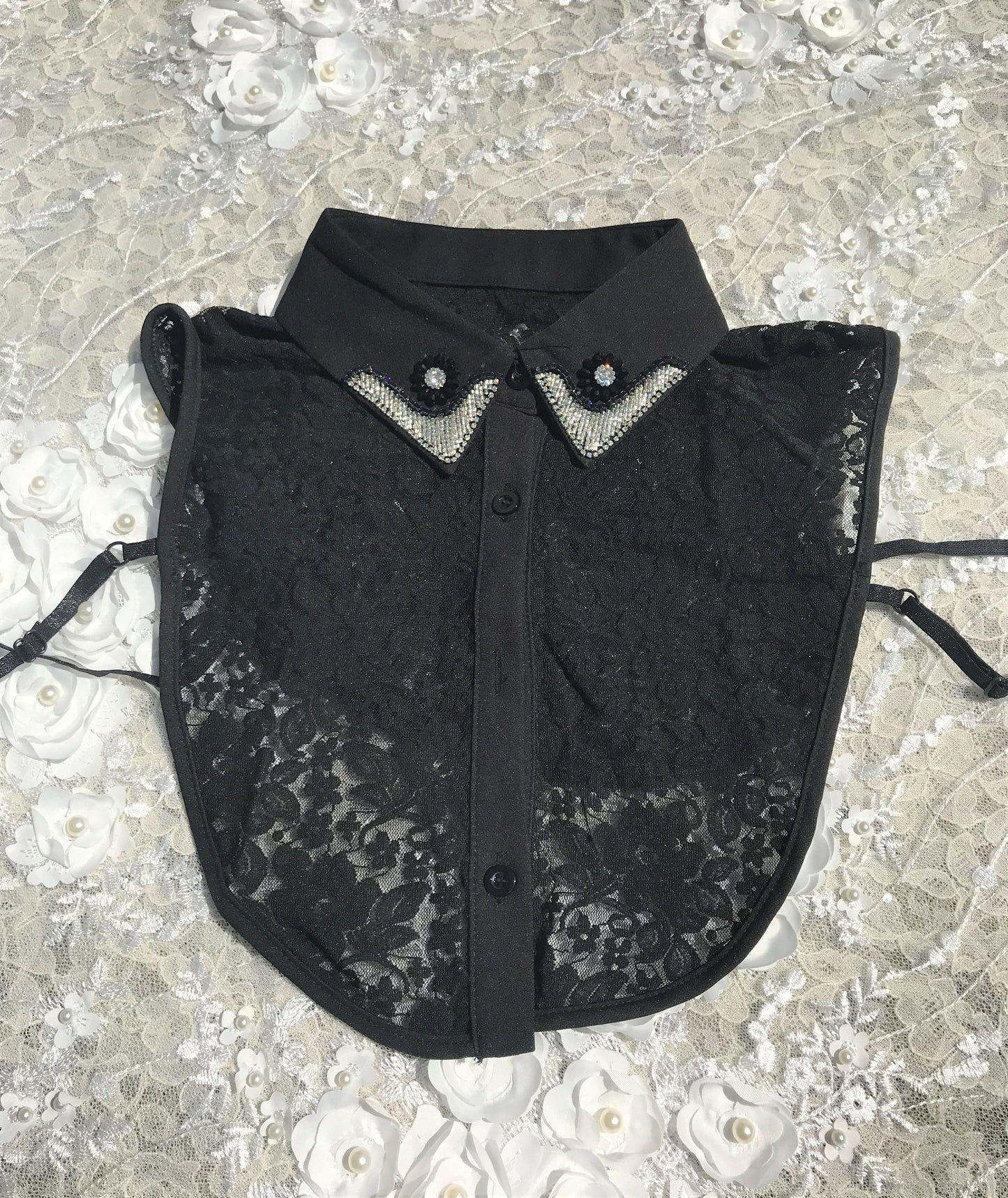 Vintage collar, False collar, detachable shirt collar, Black Color Women's False Collar Half Shirt Fake Collar,Detachable Fake Collars