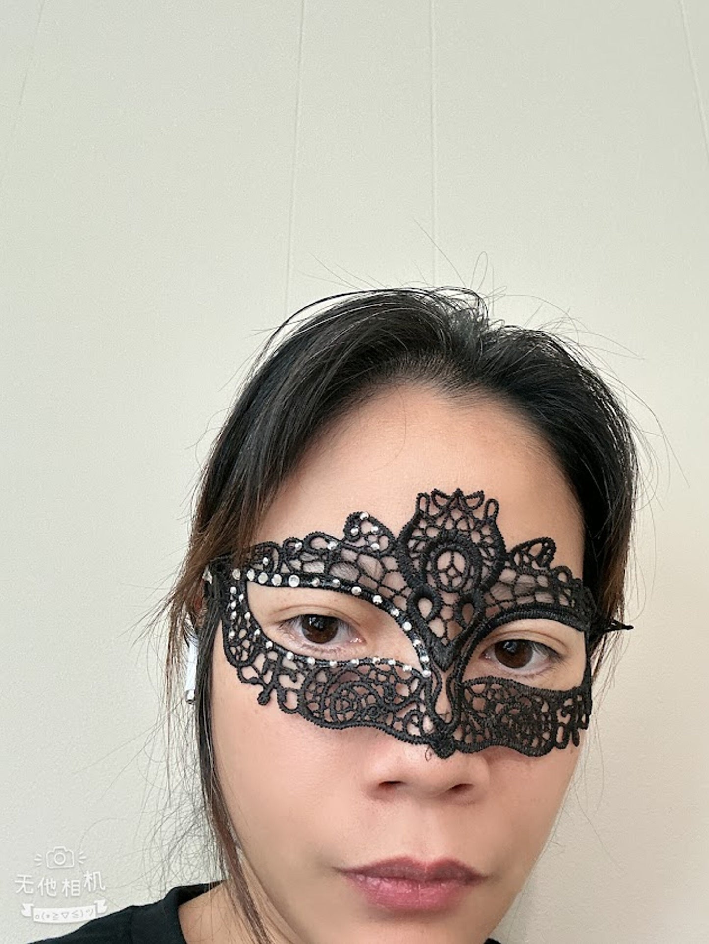 clear color Rhinestones with Black soft Lace Mask , Embroidery, Appliques, Black Mask, Party Mask, Wedding Mask, Halloween Mask