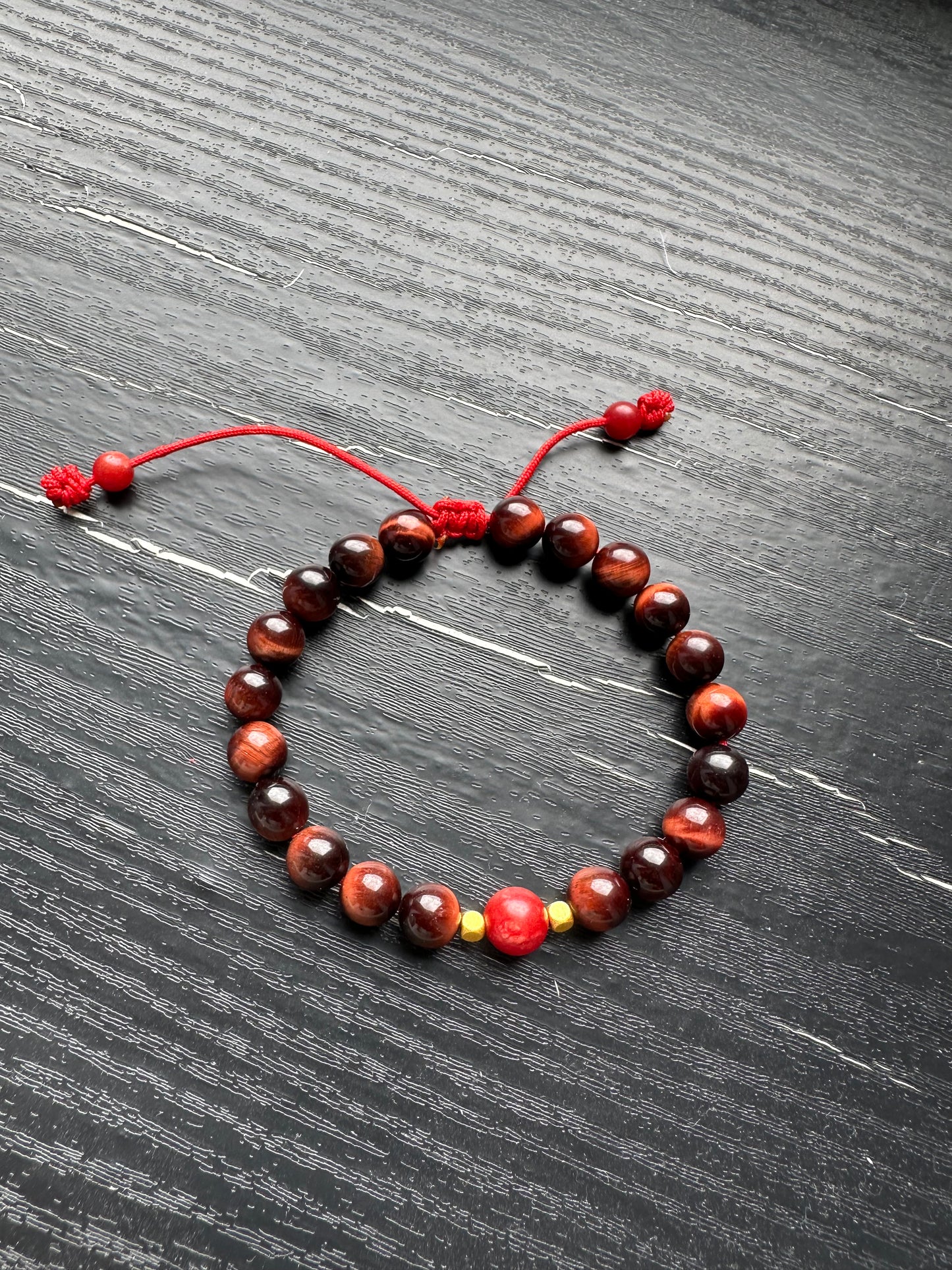 Bracelet For Men Natural Stone Beads 8mm Red Tiger Eye, coral  Stretch Bracelets Adjustable Bracelet for Men