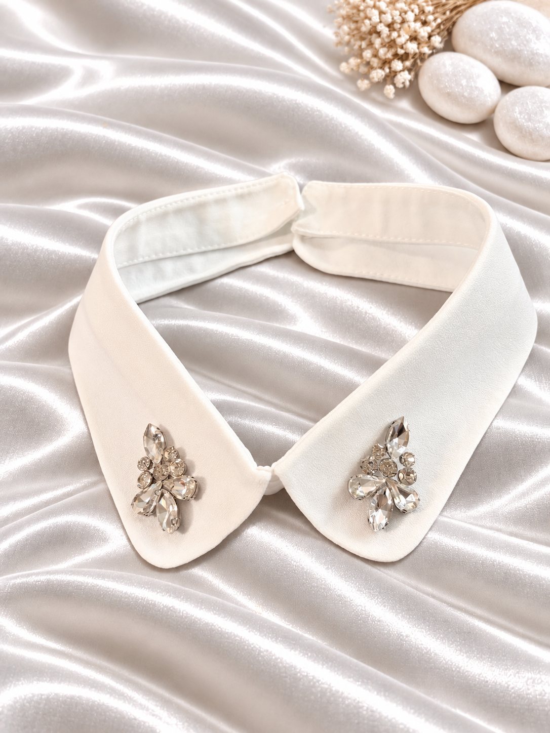#4 Detachable Collar: Women's Fashion Lapel , Hand-stitch Rhinestone Collar