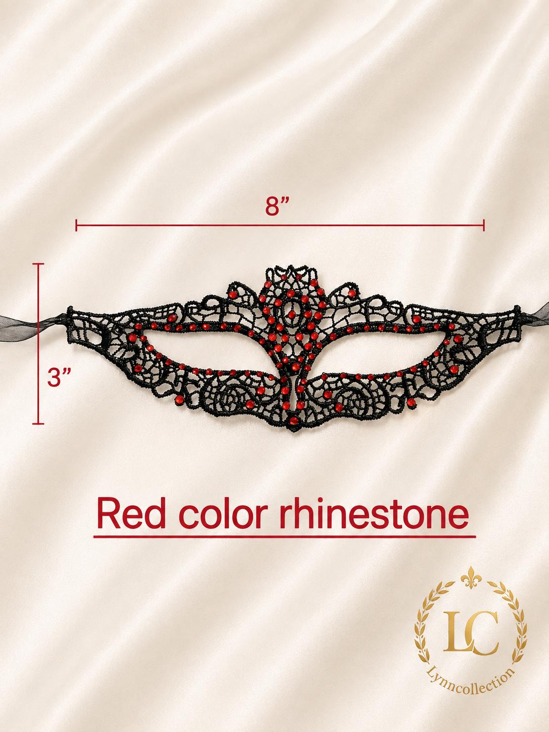 Masquerade Mask, with Rhinestone ( 93-96 pieces rhinestone) Mask for Halloween party( with large eye openings for comfort and visibility)