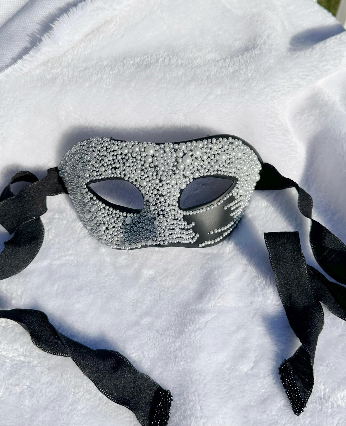 Black Masquerade Mask, Venetian Style Mardi Gras Ball