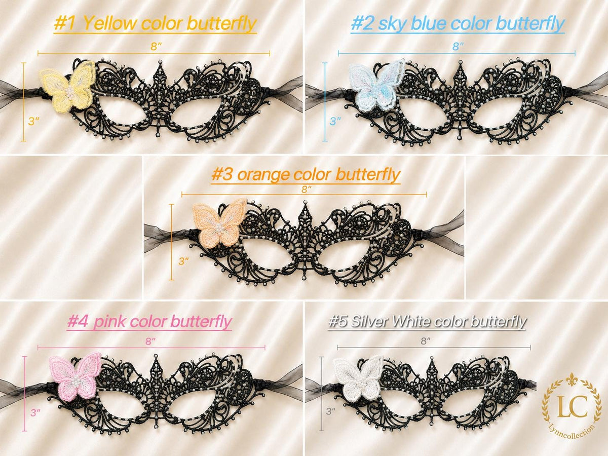 Black Lace masquerade Mask,with white resin beads, butterfly, Masquerade Party Mask,Vintage Venetian Face Mask for Halloween