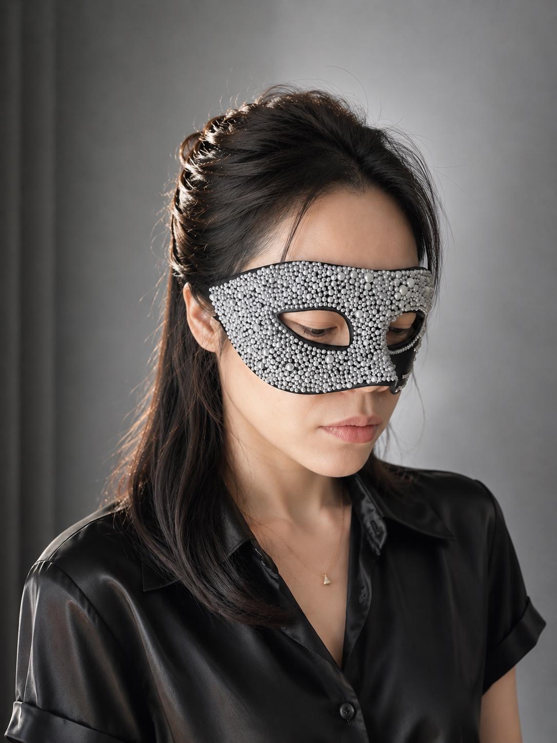 Black Masquerade Mask, Venetian Style Mardi Gras Ball