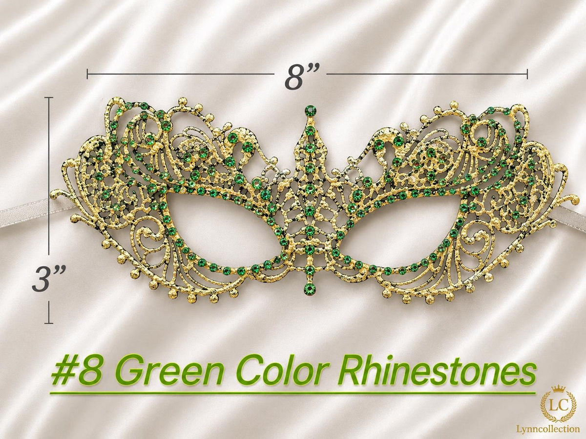 Bronze-colored color Masquerade Mask, Halloween Party Mask, Luxury Masquerade Mask Womens Lace Eye Mask