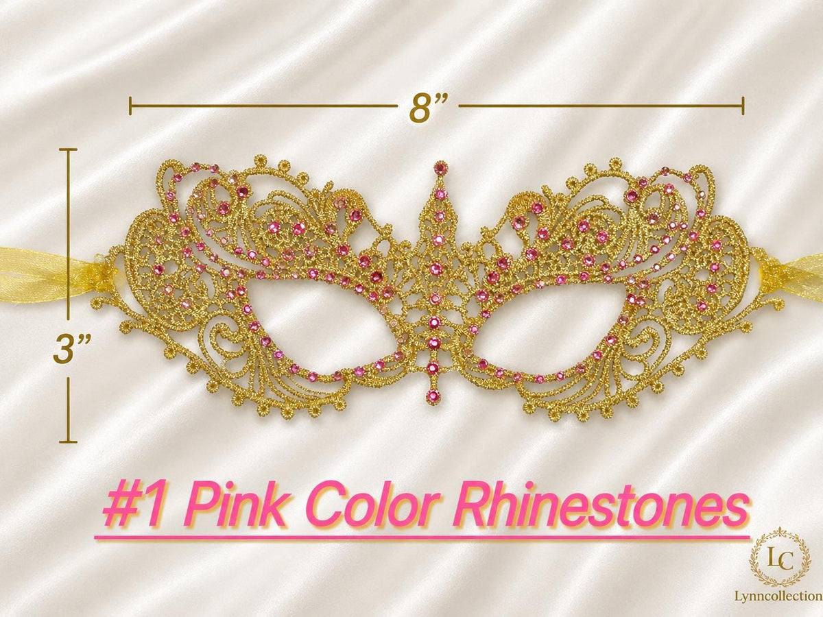 Lace Masquerade Mask with Rhinestones, Embroidery mask,