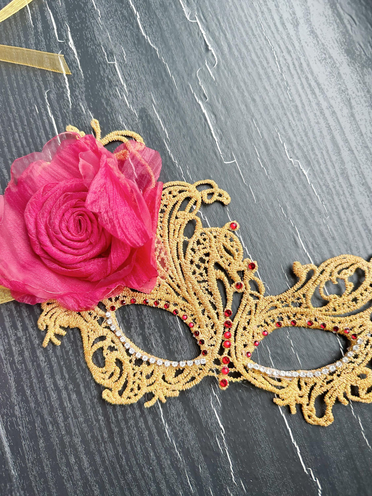 Lace Masquerade Mask with rhinestone and fabric flower,Masquerade Mask, Venetian Lace Eye Mask For Party Prom Ball Costume Mardi Gras