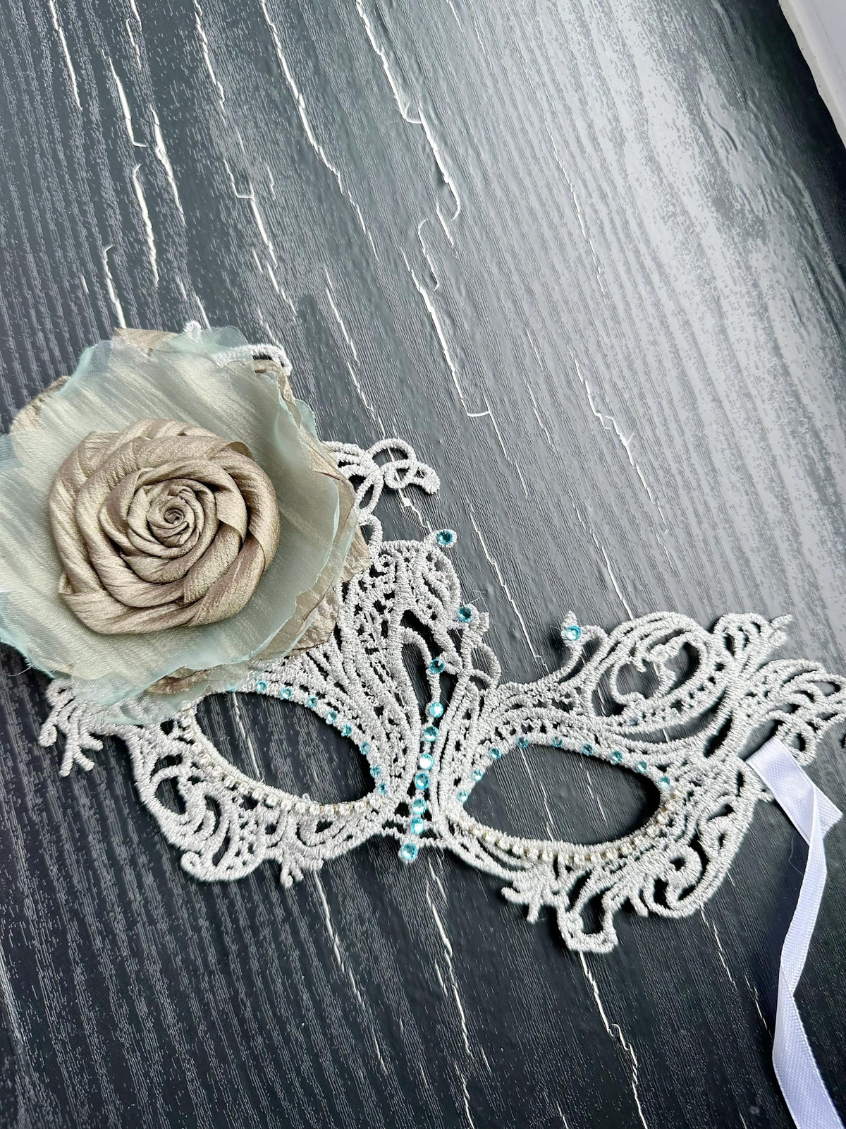 Lace Masquerade Mask with rhinestone and fabric flower,Masquerade Mask, Venetian Lace Eye Mask For Party Prom Ball Costume Mardi Gras