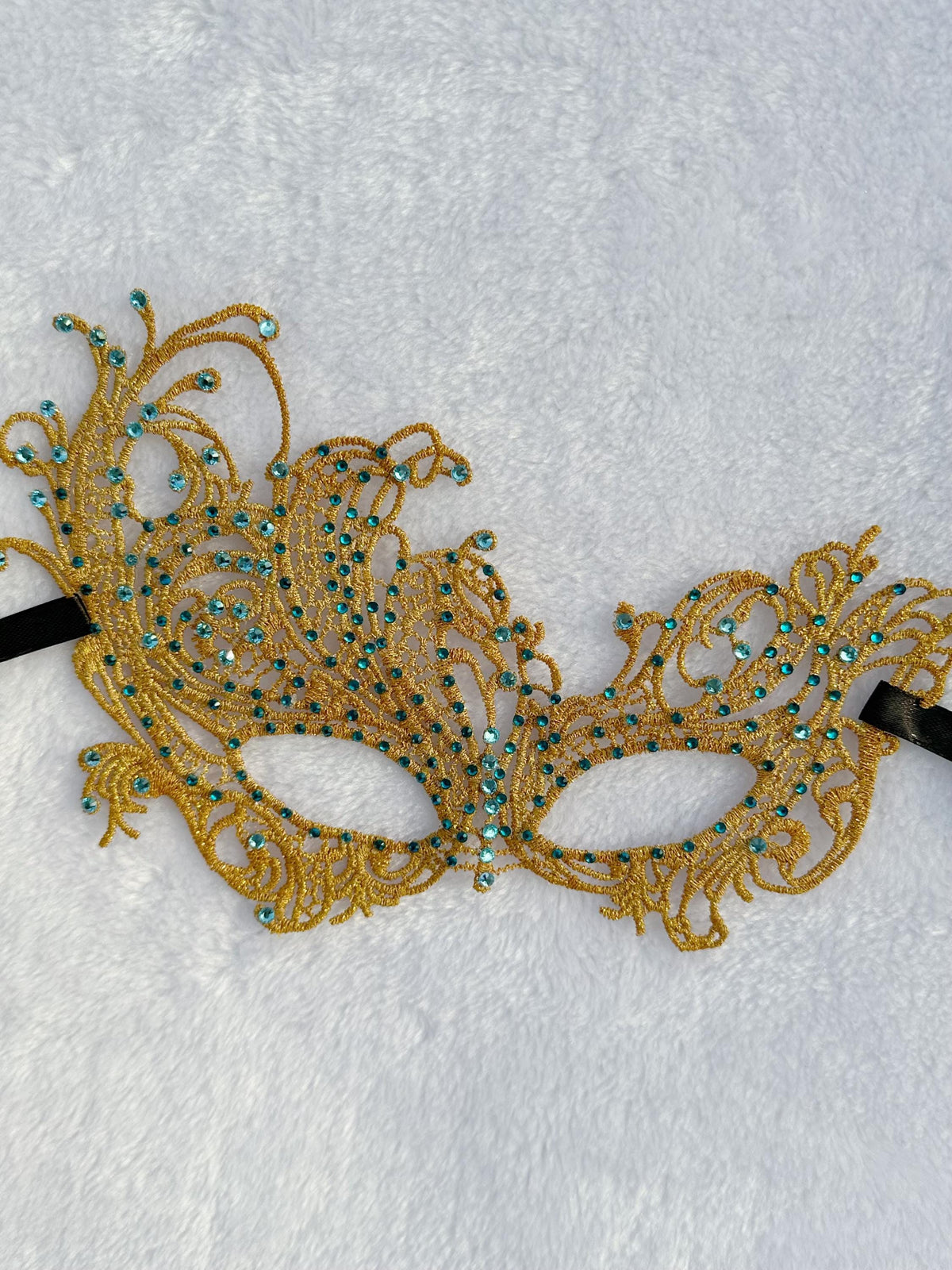Lace Rhinestone Masquerade Mask, Halloween Mardi Gras Mask
