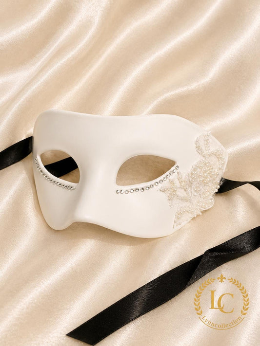Rhinestone Masquerade Mask: Venetian Style Lace Mask, Mardi Gras Ball