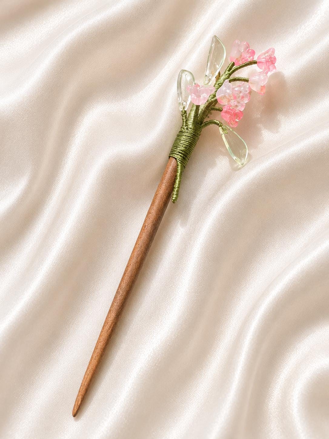 Vintage Hair Stick, lily of the valley Hairpin, Ancient Style Costume Handmade wooden Hair Accessory