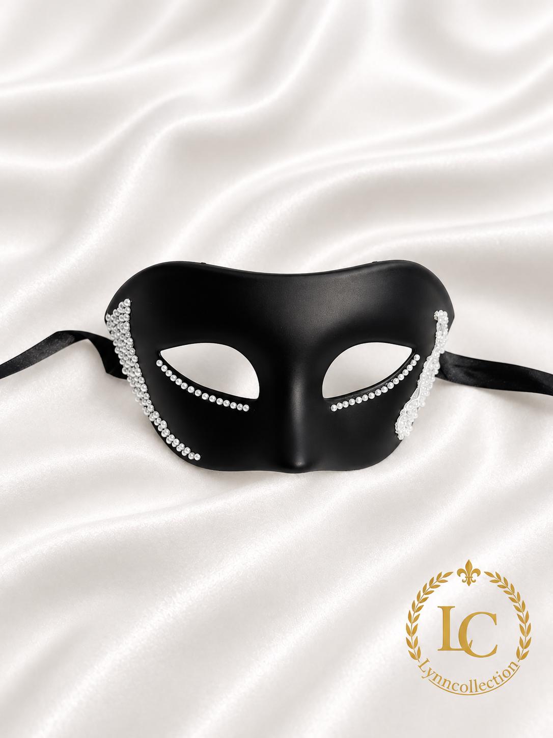 Rhinestone Masquerade Mask: White Lace Venetian Mask, Mardi Gras Ball