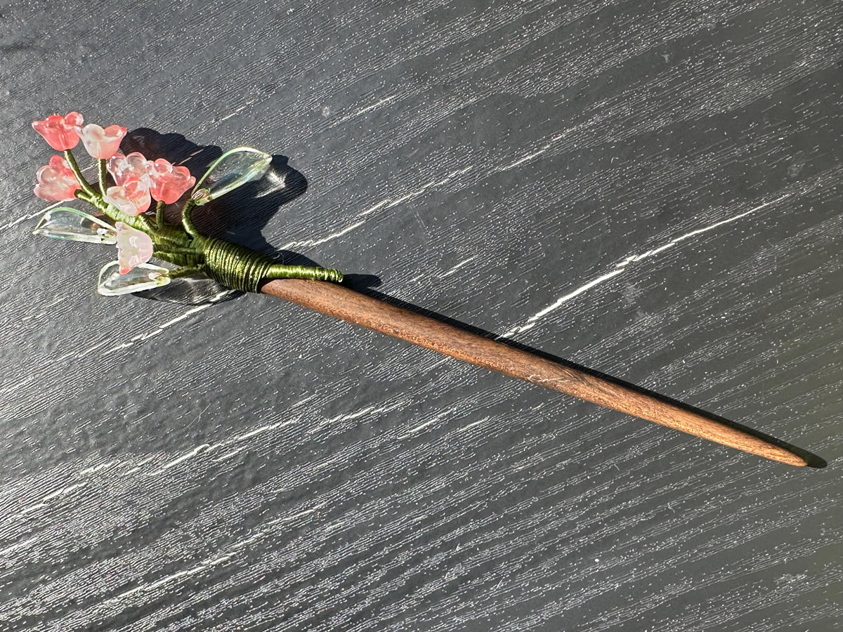 Vintage Hair Stick, lily of the valley Hairpin, Ancient Style Costume Handmade wooden Hair Accessory