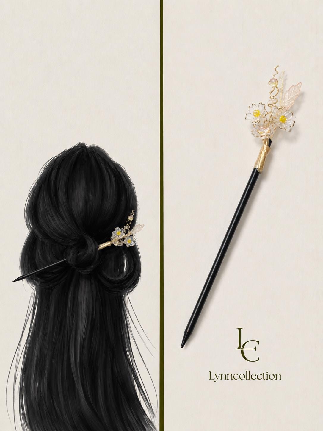 Vintage Hair Stick, Hairpin, ( agates gemstone) Ancient Style Costume Handmade wooden Hair Accessory