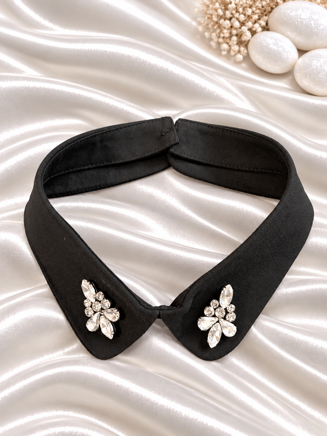#4 Detachable Collar: Women's Fashion Lapel , Hand-stitch Rhinestone Collar
