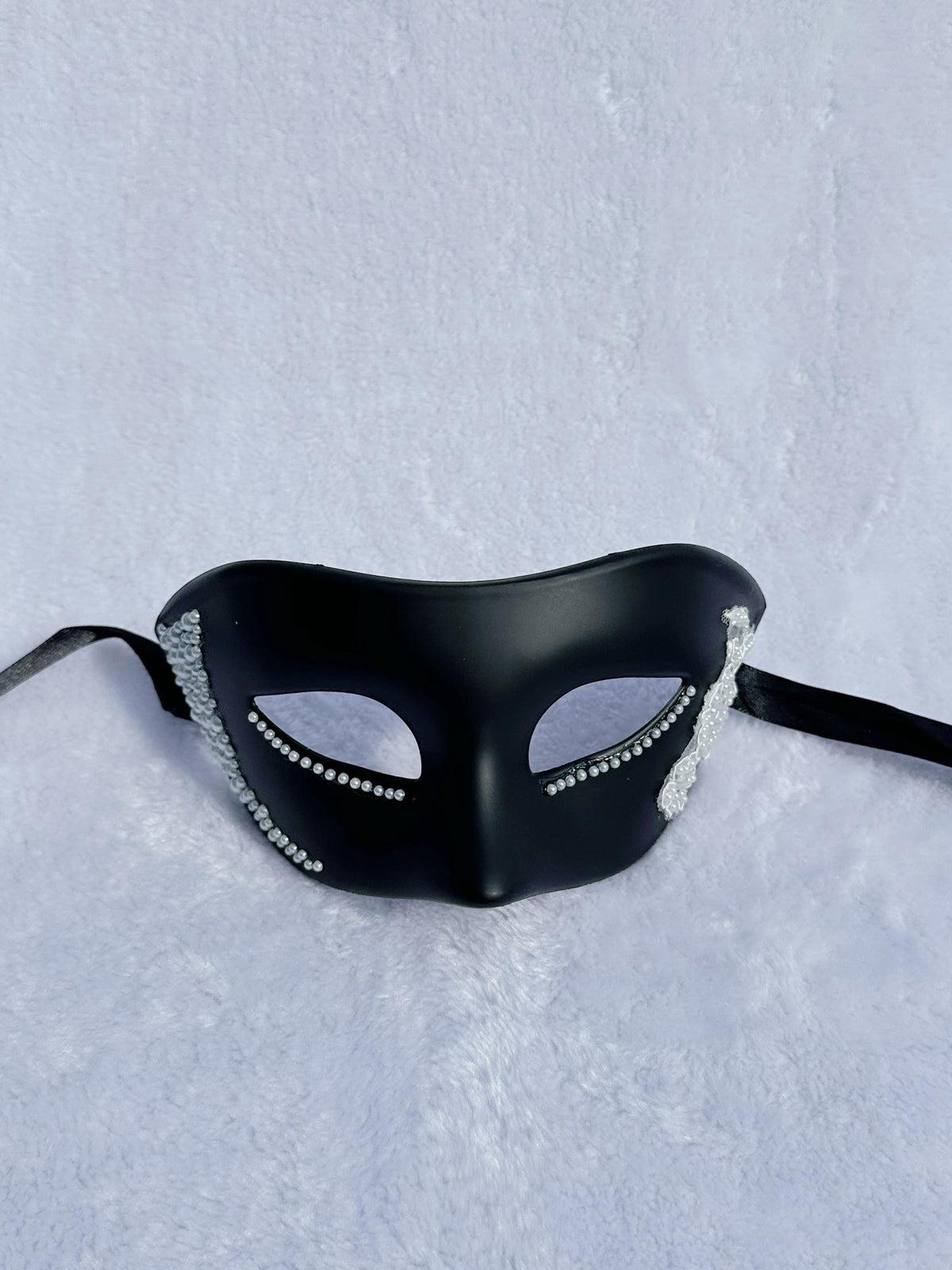 Rhinestone Masquerade Mask: White Lace Venetian Mask, Mardi Gras Ball