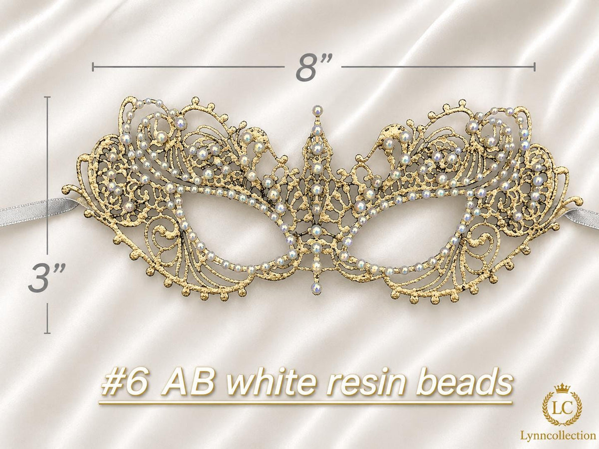 Bronze-colored color Masquerade Mask, Halloween Party Mask, Luxury Masquerade Mask Womens Lace Eye Mask