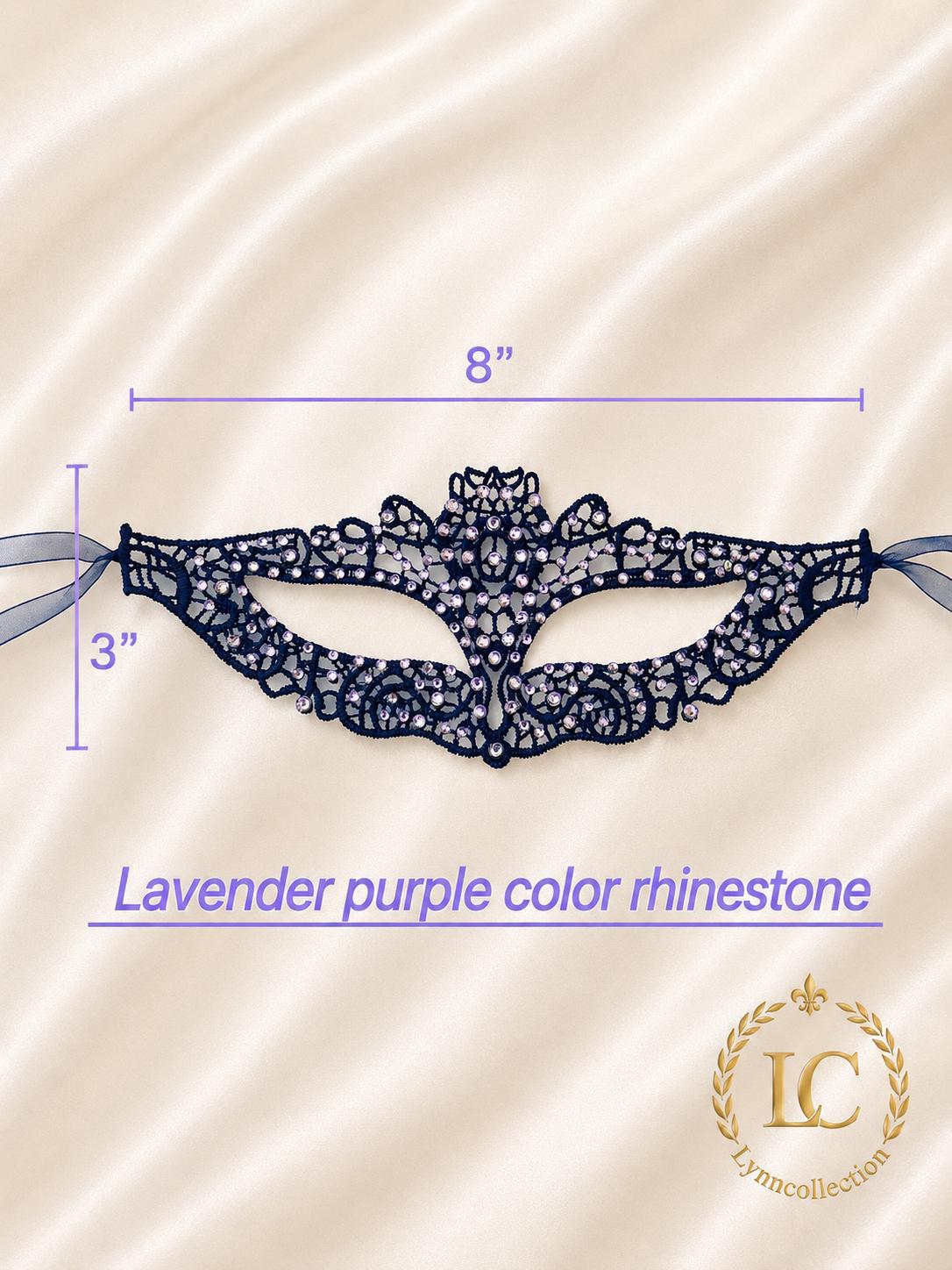 Masquerade Mask, with Rhinestone ( 93-96 pieces rhinestone) Mask for Halloween party( with large eye openings for comfort and visibility)