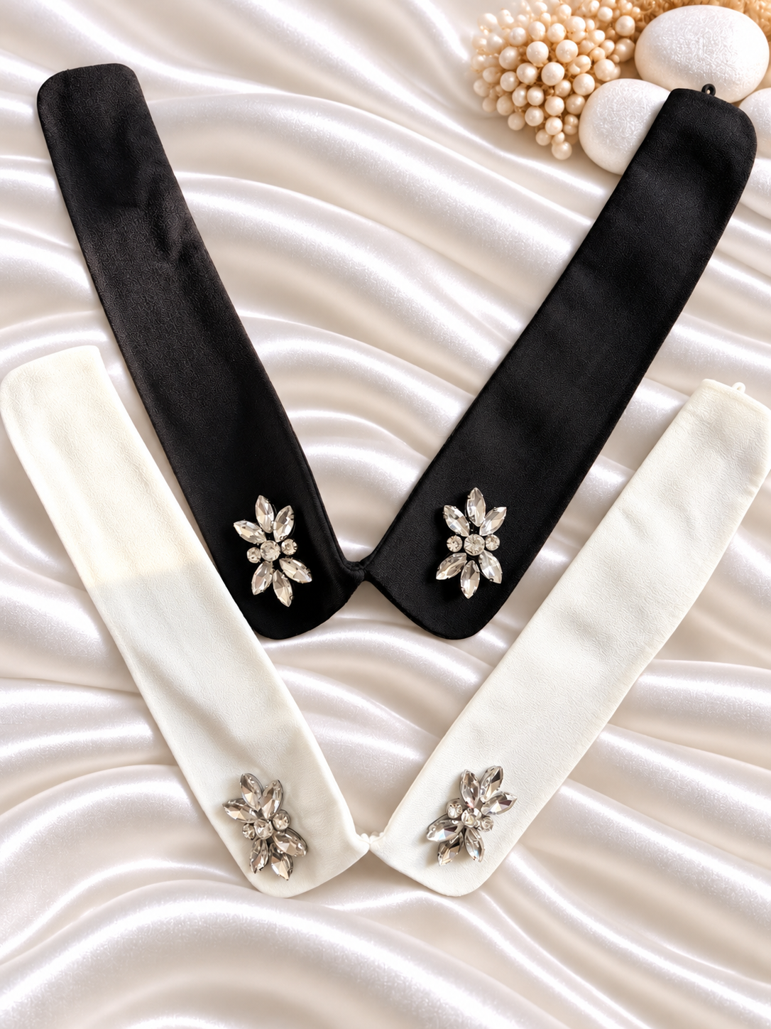 #9 Detachable Collar: Women's Fashion Lapel , Hand-stitch Rhinestone Collar