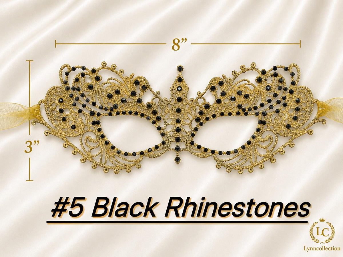 Lace Masquerade Mask with Rhinestones, Embroidery mask,